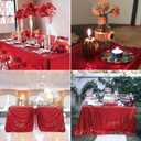 Red Sequin Tablecloth Round 72" Glitter Table Cover Metallic Sequence Table Clothes for Birthday Party Baby Shower Wedding