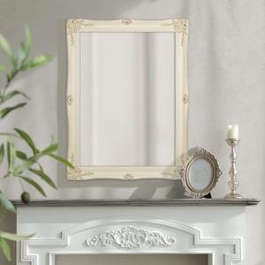 HA Frame Wall Mounted Mirror Vertical or Horizontal Hanging for Living Room, Bedroom (32''x24''Ivory White)
