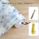 Drawer and Shelf Liner for Kitchen Cabinet,Non-Adhesive EVA Waterproof Drawer Liner for Dresser & Bathroom Vanities with Cutting Tool(12 in X 10 Ft White Cherry Blossom)