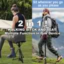 Walking Cane with Seat Folding Lightweight, Portable Cane Seat with Carry Bag, Walking Stick with Seat for Seniors & Adults, Foldable Adjustable Cane Chair for Travel Hiking