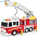 JOYIN Extra Large Fire Truck Toys for Boys Girls with 33-inch Ladder, Lights, Realistic Sirens & Button, Big Firetruck Engine for Toddlers 3+, Christmas Birthday Gift