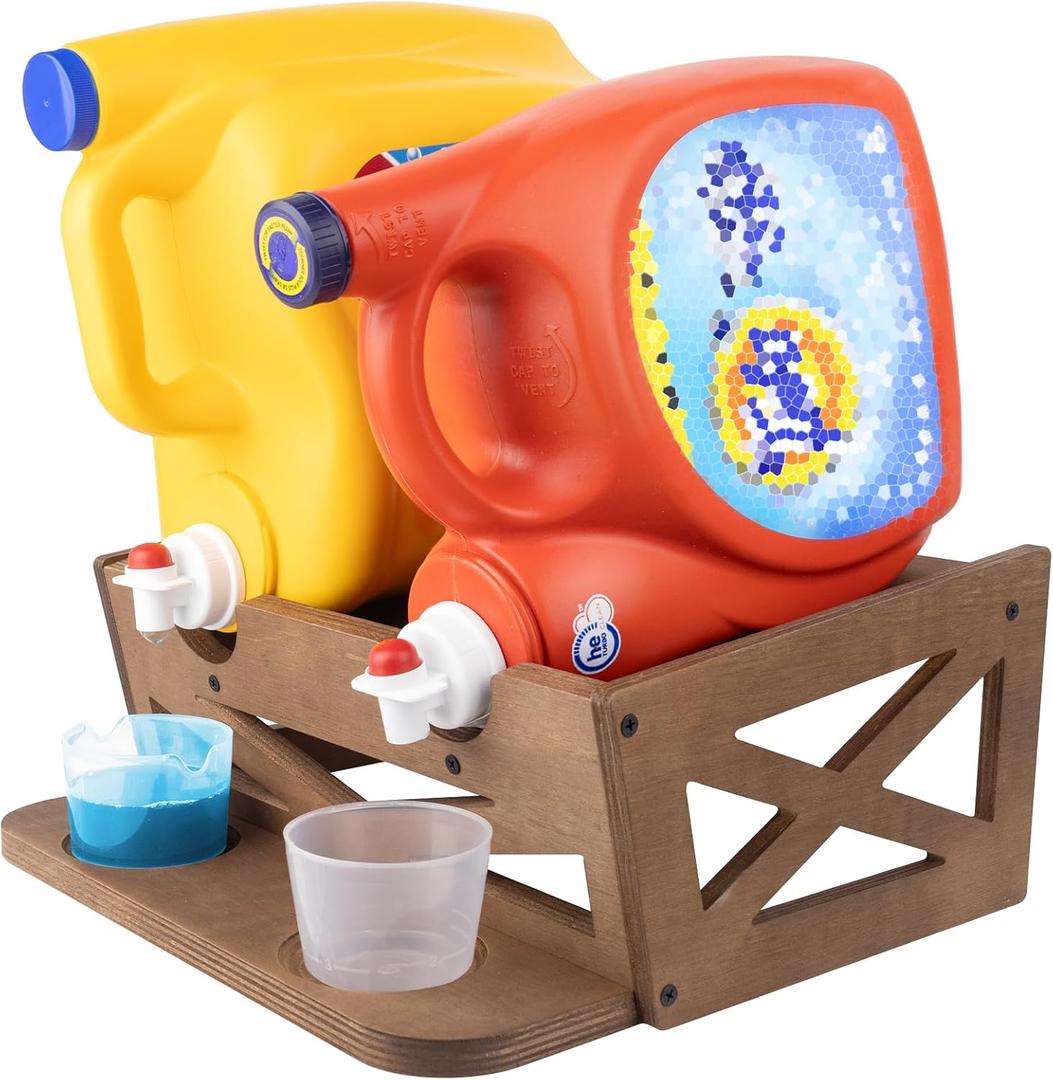 Laundry Detergent Holder,Can Hold 2 Bottles of Laundry Detergent,Holds up to 35 lbs.Wooden,Retro,Honourable (Material:Plywood)