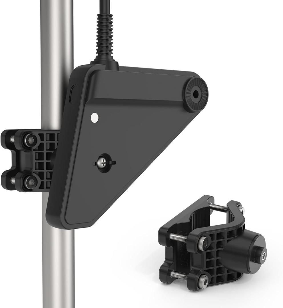 Adjustable Pole Clamp Transducer Mount Compatible with Lowrance Eagle Eye 9 - for 20-50mm Fits Round Pole , Easy Installation - Sturdy and Durable (Black)