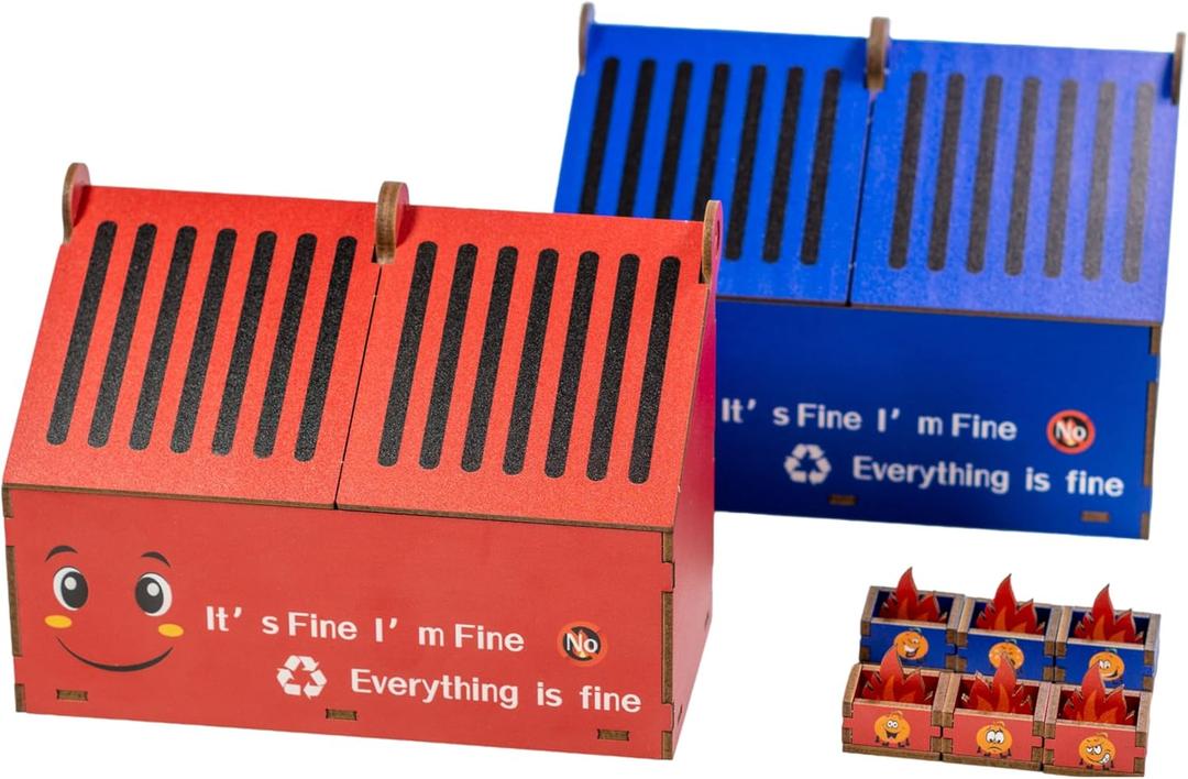 Flame-Shaped Pencil Holder (Includes 3 Flame-Themed Mini Figurines) Fun Office Desk Decor Accessory Gift for Teachers and Children 