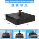 Rileytee Patio Umbrella Base Cover, Outdoor Heavy Duty 600D Waterproof Anti-UV Square Umbrella Stand Base Cover (Black, 36"L x 36"W x 8"H)