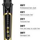 Lanvier 1 Inch Extra Long Hair Curling Iron with Ceramic Tourmaline Barrel, Professional Hair Curler up to 450F with Dual Voltage for Worldwild Use, Hair Waving Style Tool for Girls & Women, Black