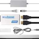 4 in 1 Wii to HDMI Adapter + Power Cord + Sensor Bar + HDMI Cable - Compatible with Nintendo Wii
