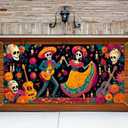 13x6ft Halloween Garage Door Banner, Day of the Dead Sugar Skull Backdrop Outdoor Indoor Halloween Garage Door Cover, Large Dia de los Muertos Wall Decoration for Yard Porch Party Display