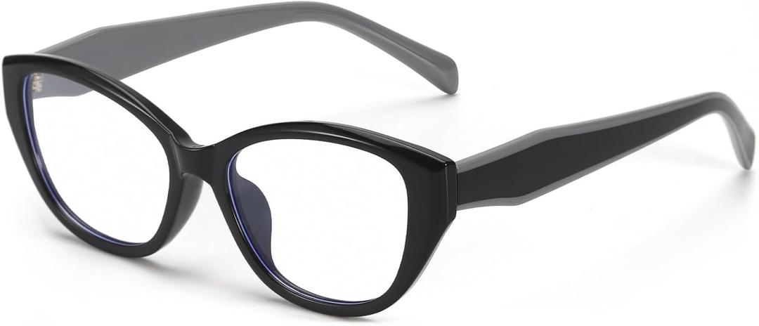 SODQW Trendy Blue Light Blocking Glasses for Women Square Frame Reduce Eyestrain Computer Glasses (A02- Black Frame Grey Feet)