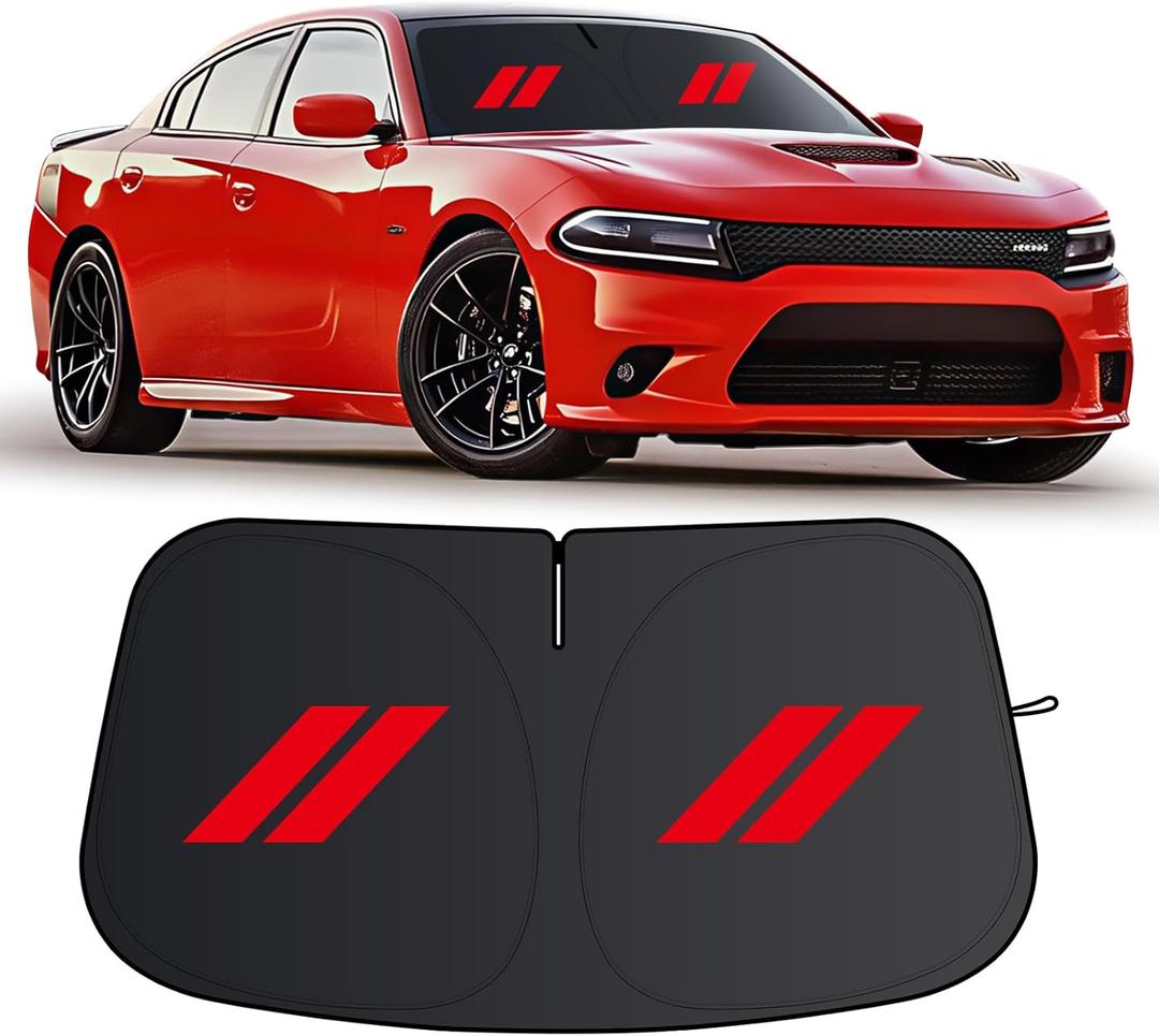 Windshield Sun Shade for Dodge Charger 2011-2024, 300T Silver Sun Visor Foldable Front Window Sunshade Sun Visor Protector Block UV Rays 2011-2024