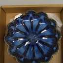 Ceramic Spoon Rest for Stove Top, Flower Cute Spoon Rest for Kitchen Counter, Cooking Spoon Holder for Kitchen Counter, Utensil Rest Spatula Rest Ladle Holder Tong Rest, 1 PC (Retro Sapphire)