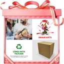 Gnomes Flamingo with Solar Lantern, Whimsical Decor for Garden, Yard, Patio, Lawn, LED Lights - Unique Gift for Women, Mom, Friends(Red Gnomes)