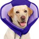 AOFITEE Dog Cone - Soft Cone for Dogs After Surgery, Comfy Cones for Large Dogs to Stop Licking, Adjustable Soft Dog Cone Collar, Elizabethan Pet E-Collar for Wound Healing, Purple Large