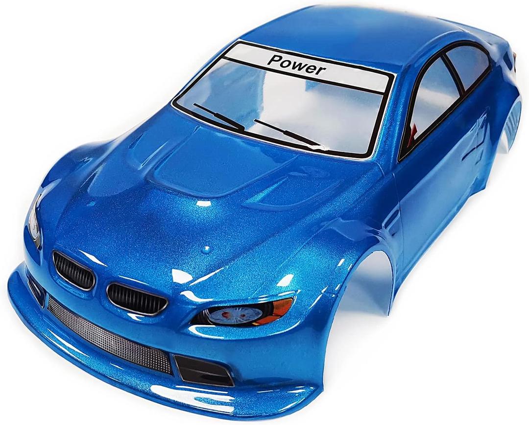 1/10 Scale E92 Style RC LEXAN Body Shell Replacement for Drift Racing Touring On-Road Car Width 200mm with Decal Sheet(Blue), Medium