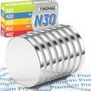 FINDMAG Neodymium Disc Magnets Strong Magnet Rare Earth Magnets with Double-Sided Adhesive for DIY, Fridge,Scientific, Home, 1.18'' D x 1/8'' H - Pack of 8