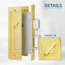 Modern Pocket Door Hardware Set - Privacy Lock with Finger Flush Pulls & Soft Close, for Sliding Barn Doors, Pocket Doors, Bedroom (Gold, Privacy)