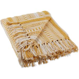 DII Braided Striped Throw, 50"x60", Honey Gold