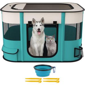 NOCOEX Foldable Playpen for Dogs & Cats, Portable Dog Crates Pet Kennel Tent Fence, Puppy playpen Indoor, Outdoor Travel Use Camping with Carrying Case for Small Medium Dogs,Cats,Animals,Rabbits (Medium(81.5*59*54.5CM))