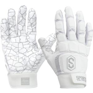 Sports Unlimited Max Clash Lineman Adult/Youth Padded Football Gloves, Lineman Football Gloves, Men's and Boys Offensive/Defensive Line (Large, White)