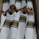 Supernal 120Pack Gold Plastic Silverware Wrapped Plastic Cutlery Set with Napkin, Pre Rolled Napkins with Cutlery Set, Rolled Silverware Disposable For Valentine's Day Mother's Day and Easter