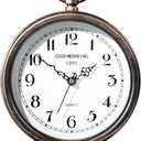 AYRELY 7-Inch Vintage Mantel Clock with Handle,Antique Metal Desk Clocks Battery Operated,Retro Table Clock for Bedroom Living Room Shelf Farmhouse Fireplace Dcor