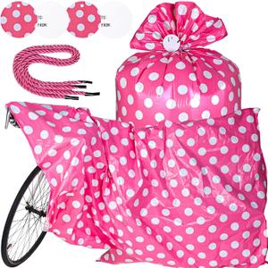 Sabary 70 x 40 Inch Extra Large Jumbo Bike Gift Bag for Plastic Big Giant Gifts Bags for Christmas Baby Shower Birthday Wrapping Supplies (Pink White)