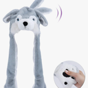 Animal Hat with Ears Moving Jumping Pop Up Beating Hat Plush Holiday Cosplay Dress Up Funny Gift for Kids