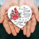 Sorry for Your Loss Gifts - Remembrance Gifts Christmas Decorations for Tree, Memorial Gift for Loss of Mom, Daughter, Father, Friend, Cardinal Heart-Shaped Ceramic Christmas Ornaments 2025,