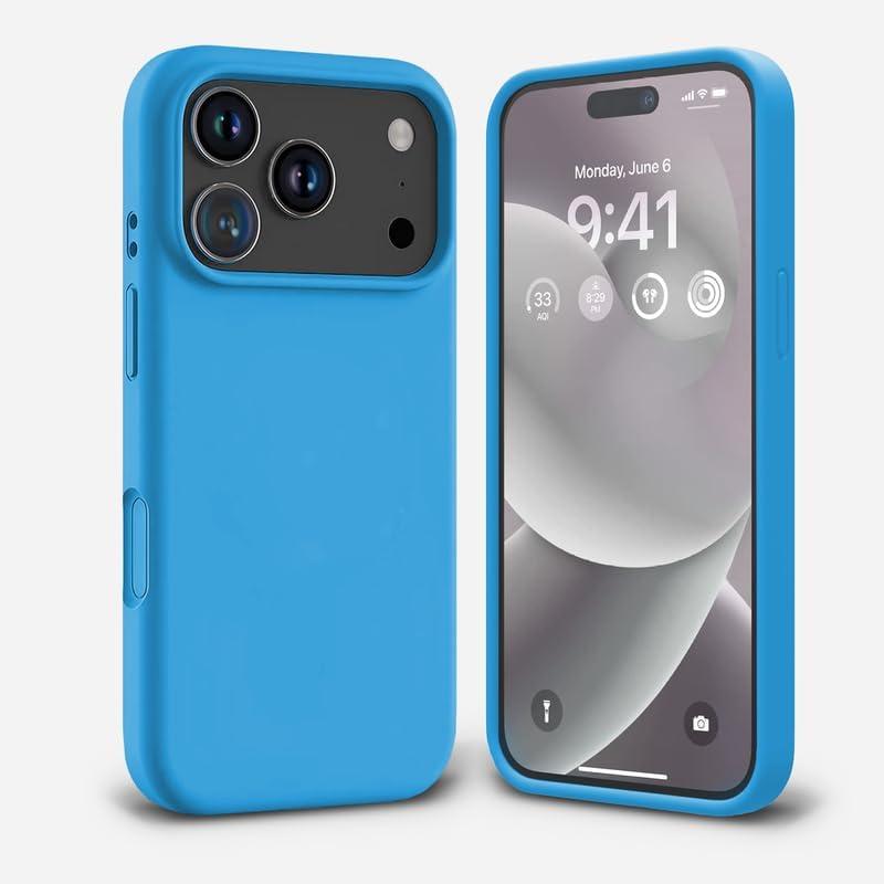 ENTRONIX Phone Case Compatible with iPhone 17 Pro  Soft-Touch Protective Liquid Silicone Cover, Aqua