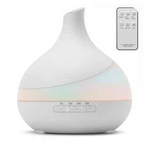 500ML Essential Oil Diffuser: Aroma Diffuser with Remote Control for Hotel Spa Yoga Room - Humidifiers for Bedroom with 14 Colors LED Night Light for Kids/Women Home Relaxation (White)
