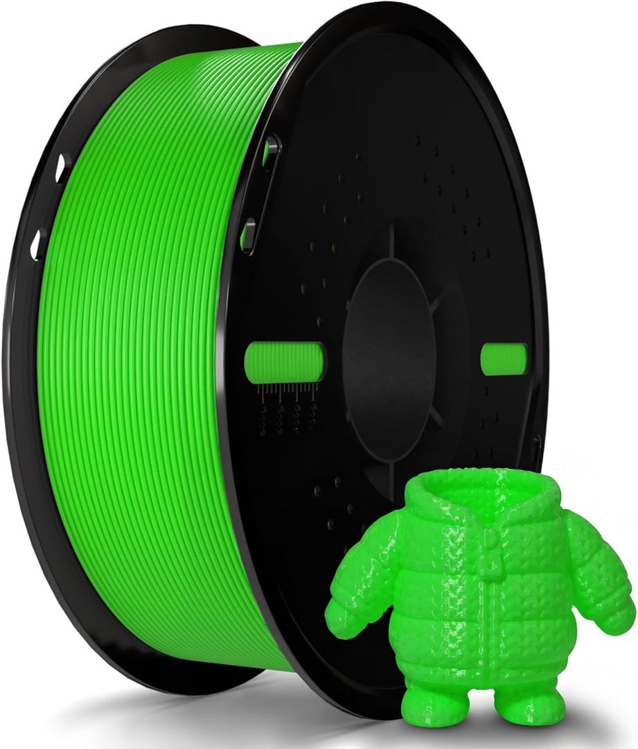 3D Printer Filament 1.75mm Green PLA+ Filament Accuracy +/- 0.02mm, 1kg Spool (2.2lbs), Tangle-Free, Clog-Free,High Compatibility Easy Printing,Fit Most FDM 3D Printer