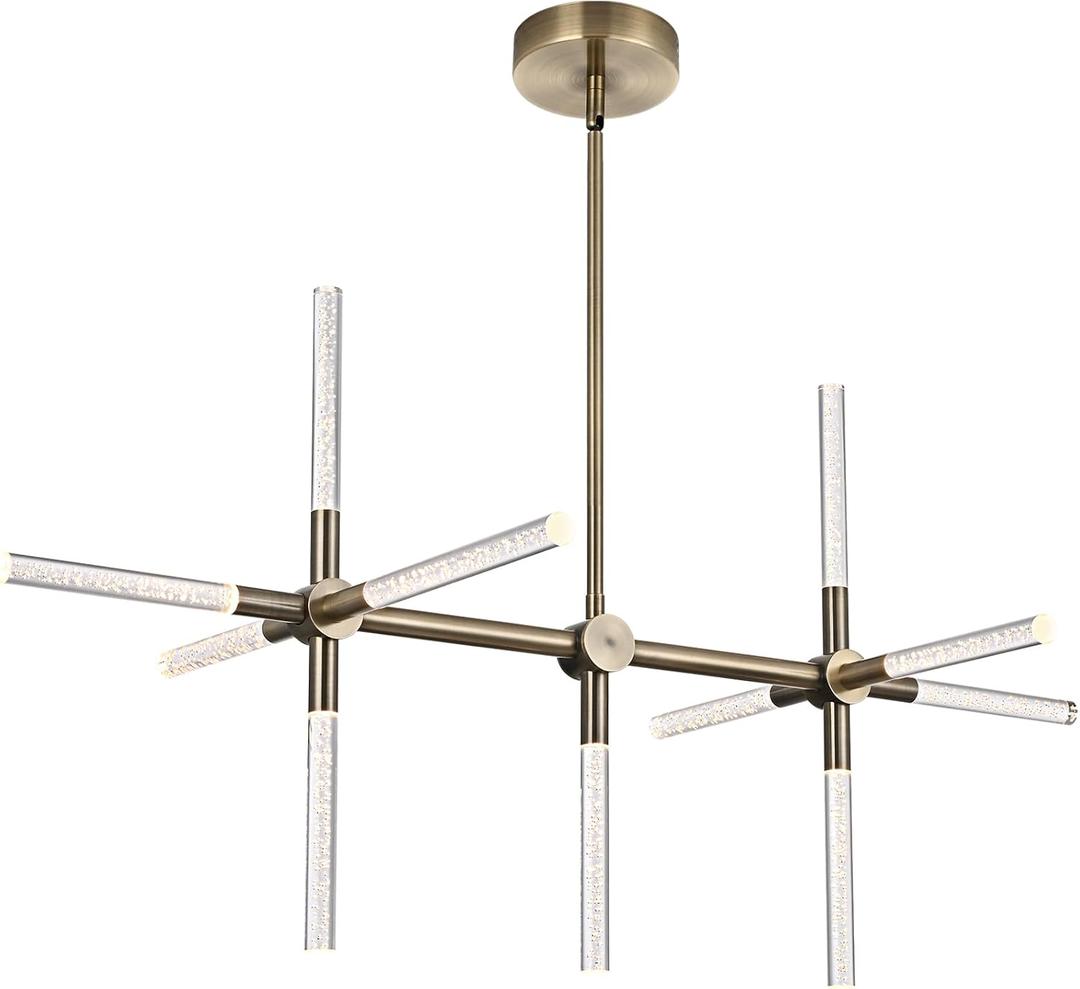 MELUCEE 32.8" LED Chandeliers for Dinning Room 26W 3000K Warm Lighting, 11-Light