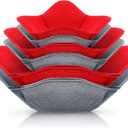 Patelai 6 Pieces 3 Sizes Bowl Holders Microwave Bowl Cozy for Adults Hot Cool Cup Rack Microwave Safe Holder Warm Heat Resistant Multipurpose Reversible Holders