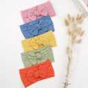 CLLOT Super Stretchy Soft Knot Headbands with Hair Bows Head Wrap Hair Accessories For Newborn Baby Girls Infant Toddlers Kids