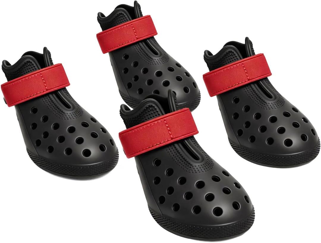 Dog Shoes for Hot Pavement - Comfortable Paw Protection for Medium & Large Dogs, Adjustable Strap & Non-Slip, Easy-Clean, Outdoor Sports Boots, Dog Booties for Summer Rain (Black, M)