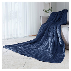 ALANSMA Reversible Weighted Blanket for All Season, Luxury Velvet, Warm and Cool, Adult 20Lb Blue Weighted Blanket, Enjoy Sleeping Anywhere(Blue,60"x80" 20lbs