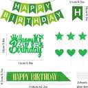 16 Birthday Decoration Number Balloon Set Happy Birthday Banner Star Foil Latex Balloons Glitter Satin Sashes Cupcake Toppers Party Decor 16th Years Old Decorations Party Supplies, Green