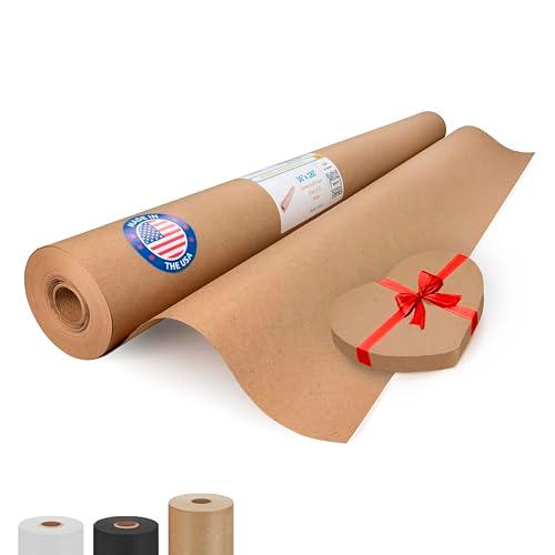 Brown Kraft Paper Roll 36" x 2160", 180 feet - Brown Wrapping Paper 30lb Thickness - Craft Paper for Packing, Moving, Shipping & Crafts/Arts - 100% Recycled Natural Wrapping Paper by IDL Packaging