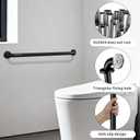 ZUEXT 2 Pack 36 Inch Extra Long Black Anti Slip Knurled Shower Grab Bar