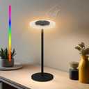RGB Table Lamp, Rechargeable Battery Powered Dimmable Touch Lamp, Cordless LED Table Lamp for Gaming Room Patio Camping Party Bar, Smart Lamps for Bedrooms Living Room Home Gift (1 Pack)