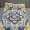 Vintage Floral Bath Rug Quick Drying and Non-Slip Bathroom Mat Soft Microfiber and Machine Washable Carpet for Bedroom, Living Room and Dining Room (31"x20", Blue)