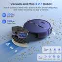 Robot Vacuum and Mop Combo, 8000Pa Suction Automatic Vacuum Robot with Mop 2 in 1, APP/Voice/Remote Control, Self-Charging, Slim, Ideal for Hard Floor, Pet Hair, Carpet