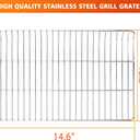 Hisencn Stainless Steels Cooking Grate for Masterbuilt Electric Smoker 30 Inch, 4 Pack 14.6" x 12.2" Grill Grate for Masterbuilt MB20071117 Smoker Grates Replacement Parts