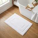 GRANNY SAYS Bathroom Rugs and Mats, 16" x 24" Non-Slip Bath Mat for Bathroom, Super Soft Absorbent Microfiber Bath Rug, Machine Washable and Dry, Small White Rug for Shower, Tub and Bath Floor