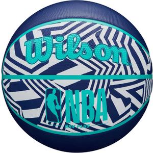 Wilson NBA DRV Outdoor Basketball with Pump (Size 6 - 28.5", Dazzle Camo Indigo/Teal) Wilson NBA DRV Outdoor Basketball with Pump (Size 6 - 28.5", Dazzle Camo Indigo/Teal)