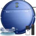 Robot Vacuum and Mop Combo, 2-in-1 Mopping Robot Vacuum Cleaner with 2300Pa Suction, 2.87'' Slim Design, Wi-Fi/App/Voice Control, 3D Obstacle Avoidance&Self-Charging for Hard Floors, Carpets, Pet Hair (Blue
)