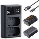 K&F CONCEPT NP-FZ100 2280mAH Battery and Dual Slot Charger Set for Sony A7iii, A7iv, A7C, A6700, A6600, ZV-E1, ZV-E10ii, FX3, FX30, A9, Alpha 9, Alpha 9S, A9S, A7R3, A7R4 Camera Batteries