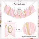 Twinkle Twinkle Little Star High Chair Banner - Twinkle Little Star First Birthday Decorations, Gold Glitter Gender Reveal Garland, Pink And Gold Party Decorations, Bow Theme Party Supplies