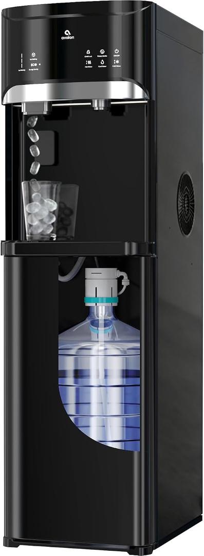 Avalon Bottom Loading Water Cooler Water Dispenser with Bullet Ice, 22 LBS Per Day- 3 Temperature Settings - Hot, Cold & Room Water, Electronic Display, Indicator Lights, ETL Listed