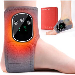 UOTT Foot and Ankle Massager for Foot Renew, Triple Method Massager for Heel, Arch & Ankle Refresh, Adjustable Heat & Vibration Level, Portable and Easy Use, Includes Extension Strap (1pcs)